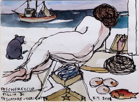 TABUSSO FRANCESCO Sesto San Giovanni (MI) 1930 - 2012 Torino "Peschereccio -...