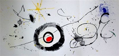 MIRO' JOAN E 1893 - 1983 "La traversée du miroir" 1963 38x83,7 litografia...