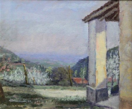 ALIMANDI ENRICO Torino 1910 - 1984 "Paesaggio" 1939 50x60 olio su tela Opera...