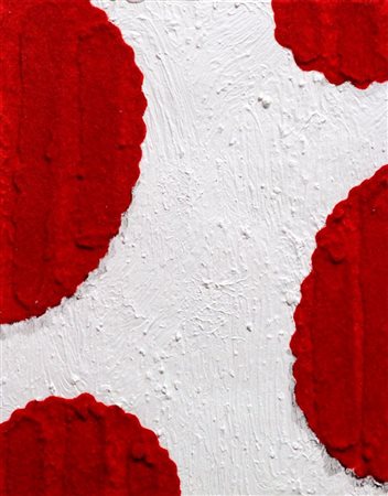 PINELLI PINO Catania 1938 "Composizione in rosso" 2007 20x16 tecnica mista su...