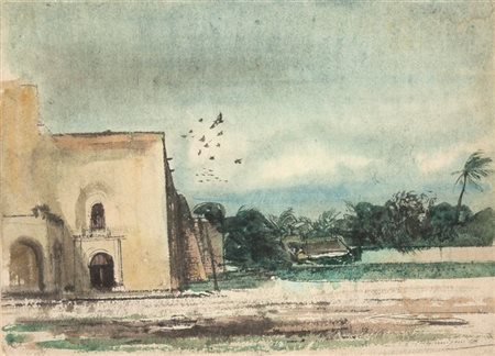 ANNIGONI PIETRO Milano 1910 - 1988 Firenze "In viaggio" 1940 circa 35,5x45,7...