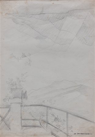 MARCELLO DUDOVICH Studio per terrazza con paesaggio