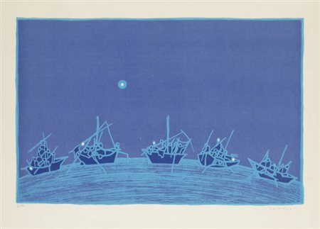 FRANCESCO CASORATI<BR>Torino 1934 - 2013<BR>"Barche"