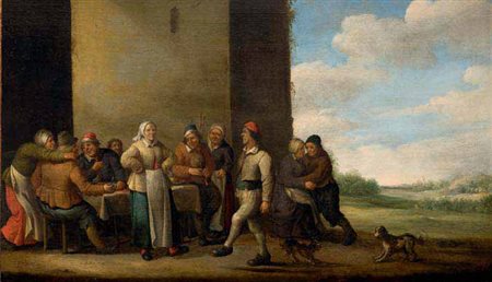 Joost Cornelisz Droochsloot Utrecht 1585/86 – 1666 CONVITO DI PAESANI olio su...