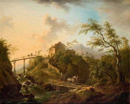 Christian Georg Schutz Florsheim 1718 – Francoforte 1791 PAESAGGIO RUPESTRE...