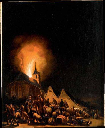 Egbert Lievensz van der Poel Delft 1621 – Rotterdam 1664 INCENDIO NOTTURNO...