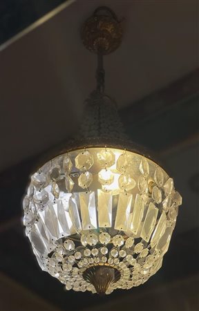 Lampadario a cestelli in cristallo stile Impero    