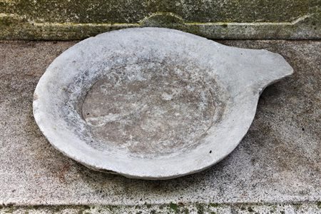 Vassoio con presa in marmo bianco   