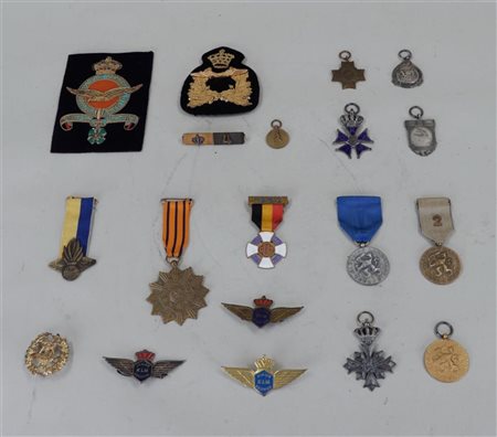A collection of various badges and medals from, among others, the Royal Air...