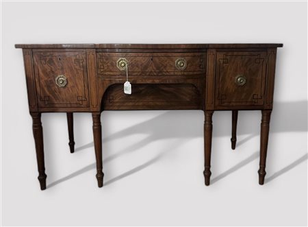 An English mahogany sideboard with intarsia, ca. 1860. NB: The objects...