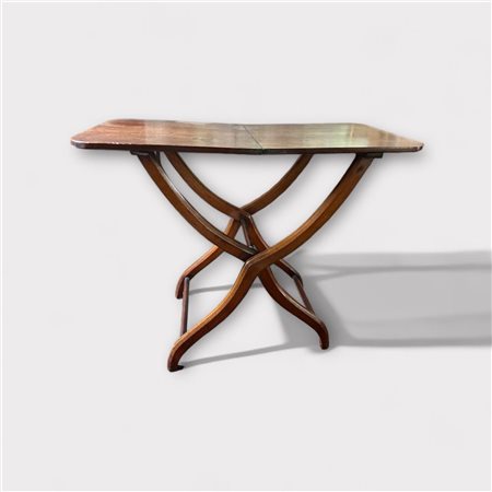 An English 'coach table' or travelling table, folding, ca. 1820.