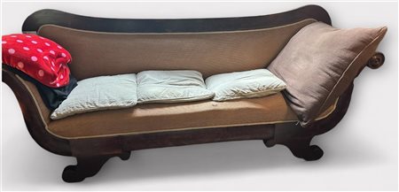 A Regency sofa. England circa 1830. Upholstery damaged. 220 x 70 x 46 cm.