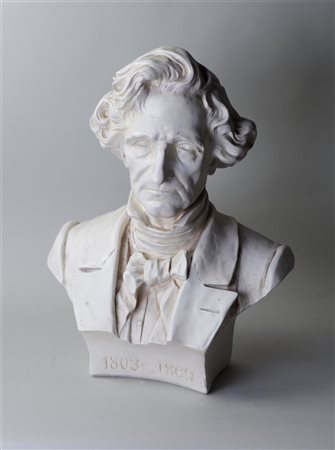 A cast bust of Hector Berlioz. 52 x 37 cm.