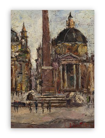 LUCIANO ALBERTINI (1910-1985) - Roma - Piazza del popolo, 1957
