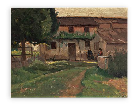 GIULIO CESARE VINZIO (1881-1940) - Casetta con fiume