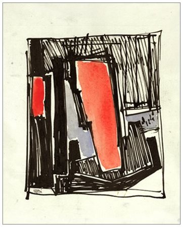 GUALTIERO NATIVI (1921 – 1999) Studio 1974 Acquerello e china su carta...