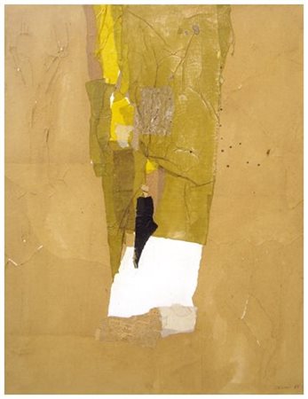 EUGENIO CARMI (1920) Senza titolo 1961 Pittura e collage su tela 100 x 80....