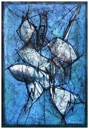 SALVATORE PROVINO (1943) Senza titolo T.m. su carta applicata a tela 60 x 40....