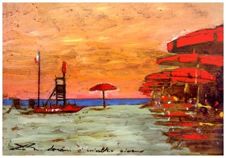 MASSIMO LOMI (1953) Domani è un altro giorno 2011 Tempera su tavola 18 x 26....