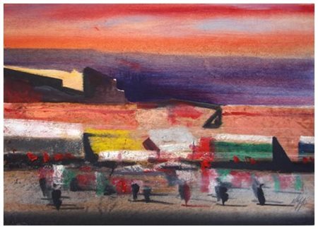 SALVATORE MAGAZZINI (1955) Marrakech Olio su tavola 30 x 40. Firma in b. a...