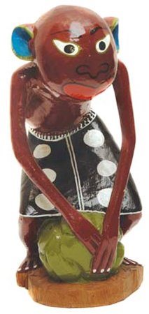 GEORGE LILANGA (1934 – 2005) Senza titolo Smalti su legno scolpito 32 x 14 x...