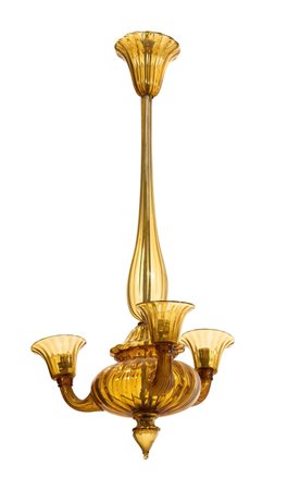 MARTINUZZI NAPOLEONE Milano 1892 - 1977 Venezia Lampadario in vetro soffiato...