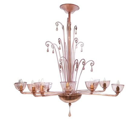 MVM CAPPELLIN & C. Grande lampada a sospensione in vetro soffiato viola e...