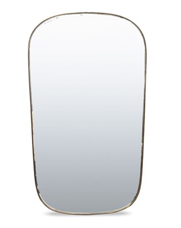 PRODUZIONE ITALIANA Specchiera in ottone e cristallo specchiato. Anni '50 cm...