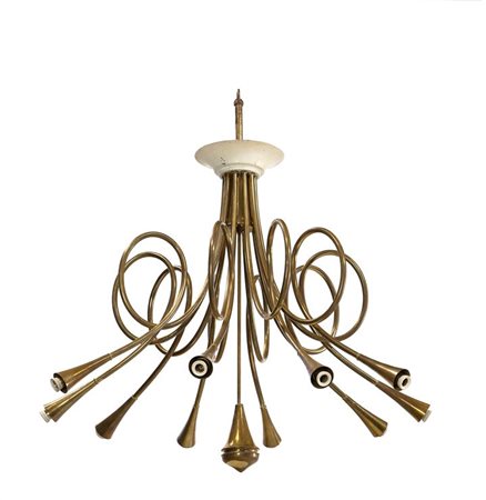 LUMI - MILANO Lampada a sospensione con struttura in ottone lucido. Prod....
