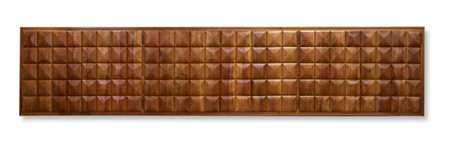 BUFFA PAOLO Credenza sospesa a sei sportelli in legno di noce con decoro a...