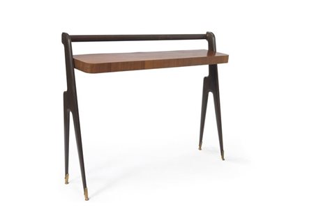 PRODUZIONE ITALIANA Console in legno di mogano. 1950 ca cm 106x135x30