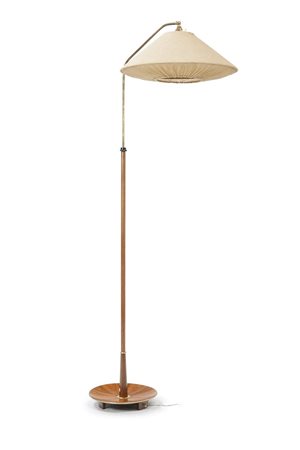 PRODUZIONE ITALIANA Lampada da terra modello bridge con struttura in legno e...