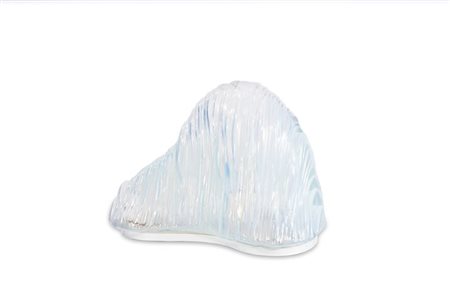 NASON CARLO Lampada scultura da tavolo in vetro lattimo. cm 34x50x30