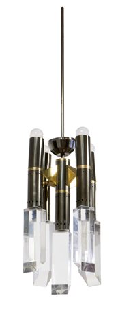 MISSAGLIA GAETANO Lampada a sospensione con in struttura in ottone, ottone...