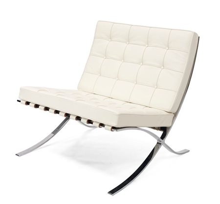 VAN DE ROHE LUDWIG MIES MR 90 Barcelona Poltrona con struttura d'acciaio e...