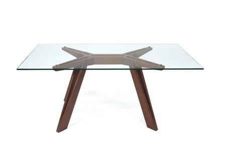 PRODUZIONE ITALIANA Tavolo con struttura in legno caratterizzata dalla doppia...