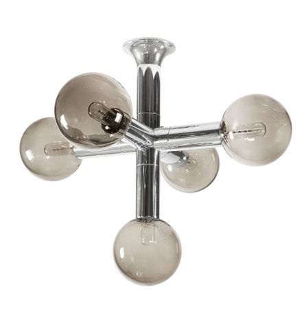 HAUSSMANN ROBERT Lampadario modulare con struttura in acciaio cromato e...