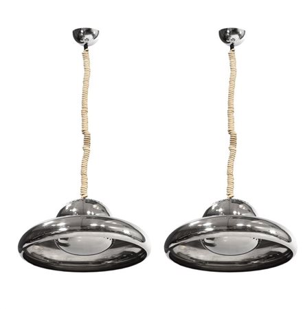 SCARPA TOBIA Fior di loto Coppia di lampade a sospensione in alluminio...