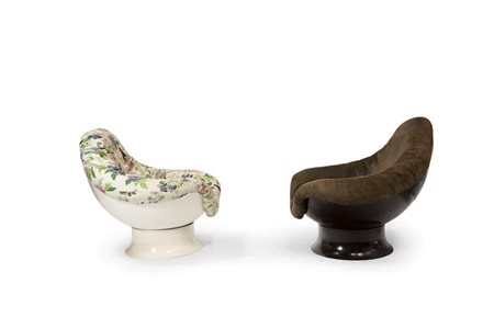 BRUNU MARIO Rodica Poltrona in ABS curvato e tessuto imbottito. Prod. Confort...