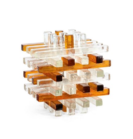 POLIARTE Lampada da tavolo costituita da prismi in vetro massello di Murano....