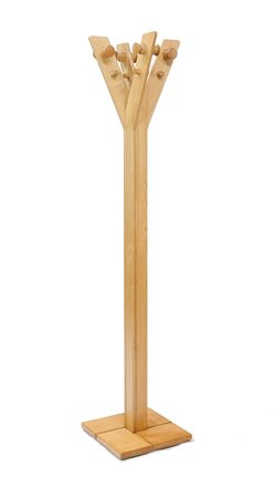 ELCO Attaccapanni a piantana in legno di pero. Prod. Elco 1960 h cm 175,5