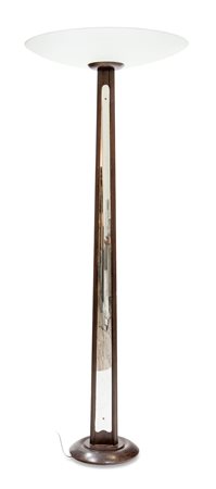 FONTANA ARTE Lampada da terra con base e stelo in legno ebanizzato, vetro...