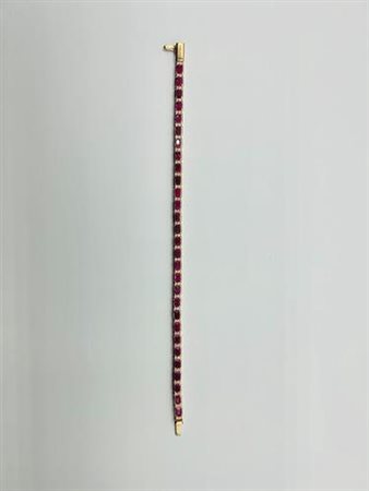 Bracciale tennis Salvini in oro rosa con rubini