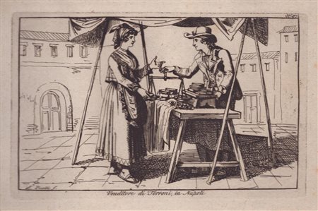 Bartolomeo Pinelli (Roma, 1781 - Roma, 1835) Venditore di Torroni, in Napoli...