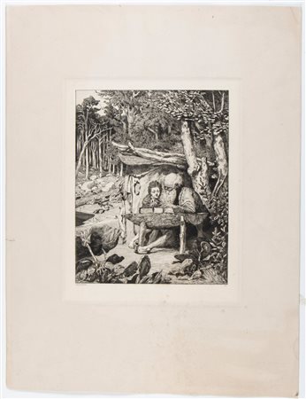 Max Klinger (1857 - 1920) Lezione di scrittura Acquaforte, 330 x 265 mm...