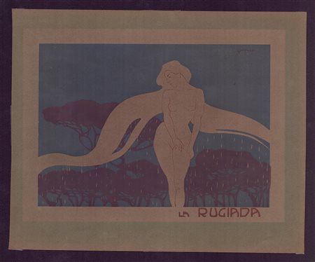 Luigi Bompard (1879 - 1953) La Rugiada 1905 Xilografia a più colori, 217 x...