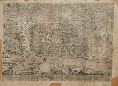 Ottavio Ballada (Pavia, 1592 - Pavia, 1661) Pianta della città di Pavia 1654...
