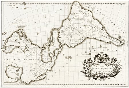 Anonimo del XVIII secolo, America Septentrionalis et Meridionalis. Roma,...