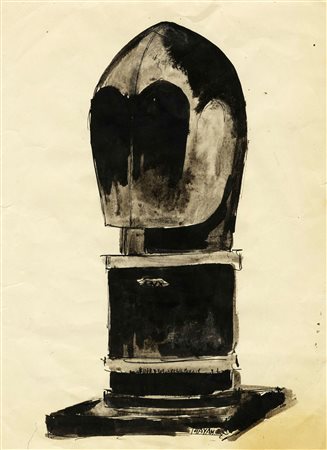 Anonimo futurista, Il Duce. Acquerello, penna e...