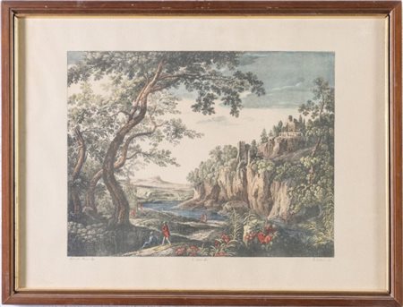 Achille Parboni (Roma 1783 -1841), Luigi Corsi (notizie 1837-1839). Paesaggio con albero. 